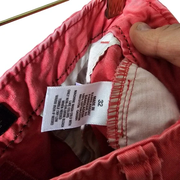 Aeropostale Size 32 Men’s Coral Red Flat Front Chino Dress Shorts Pink - Picture 5 of 7